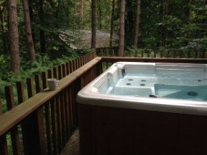 Our hot tub at Sherwood Pines 